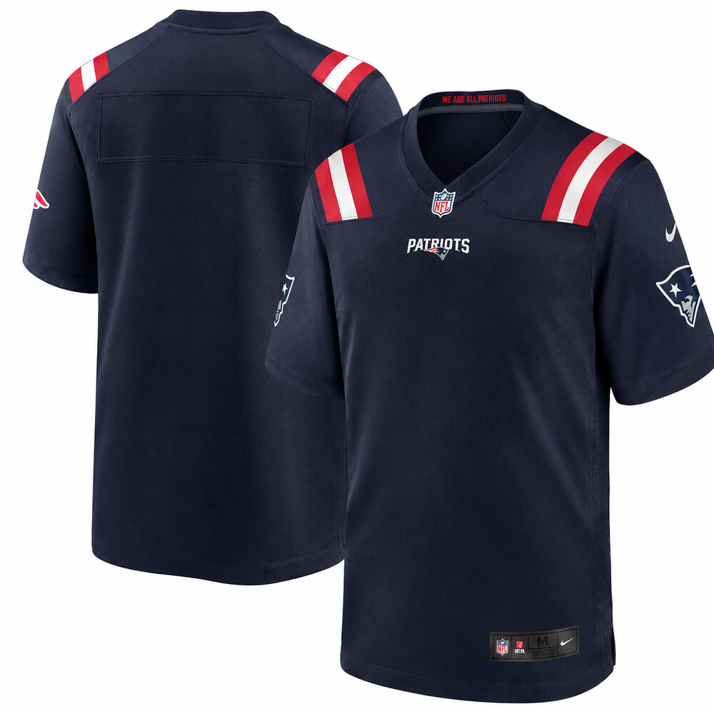 New England Patriots Nike Customizable Game Jersey – Navy